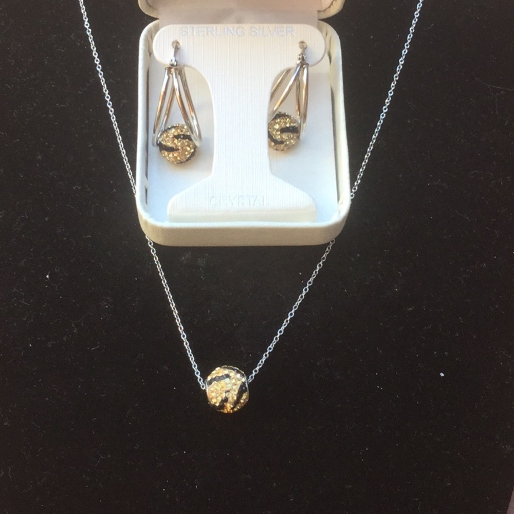 Sterling Silver and crystal necklace / earrings